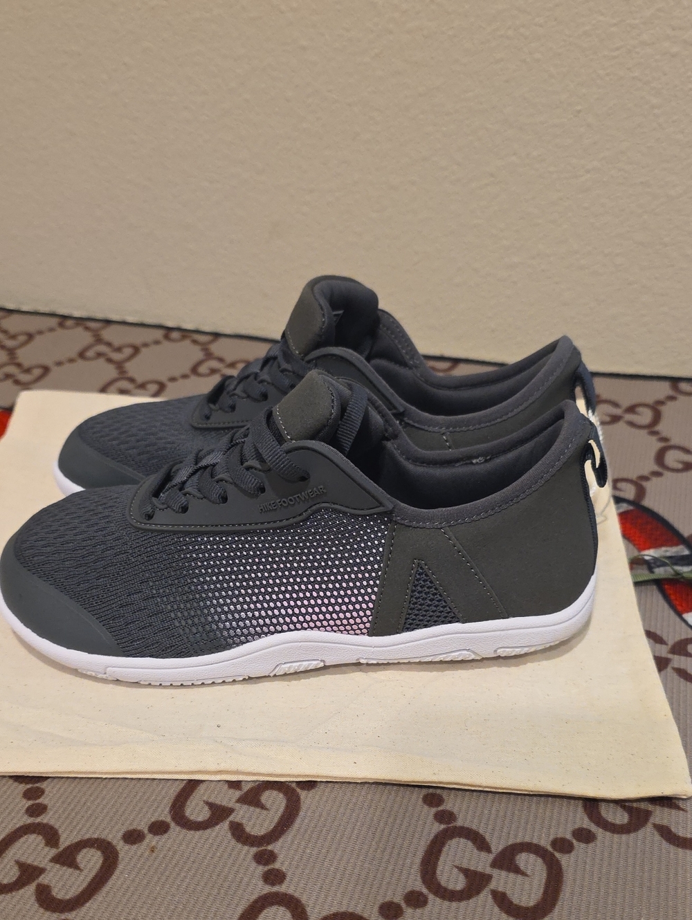 HF Grey Knit Slip-On Sneakers Size 7 - Picture 4 of 8